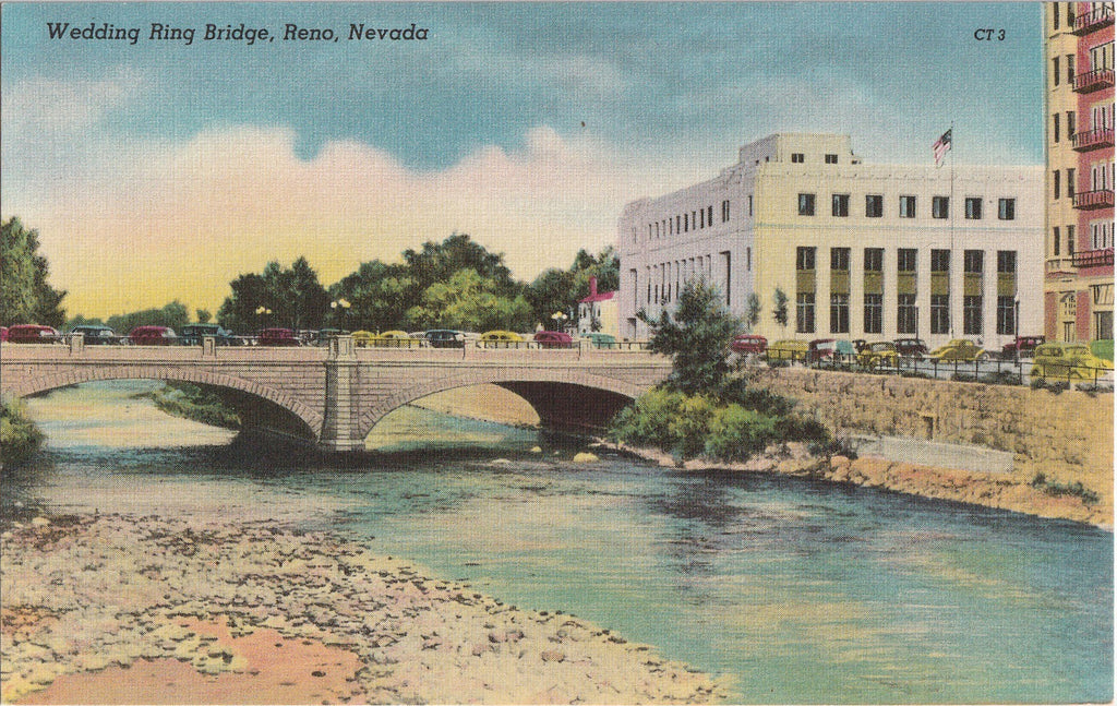 Wedding Ring Bridge Reno Nevada Postcard