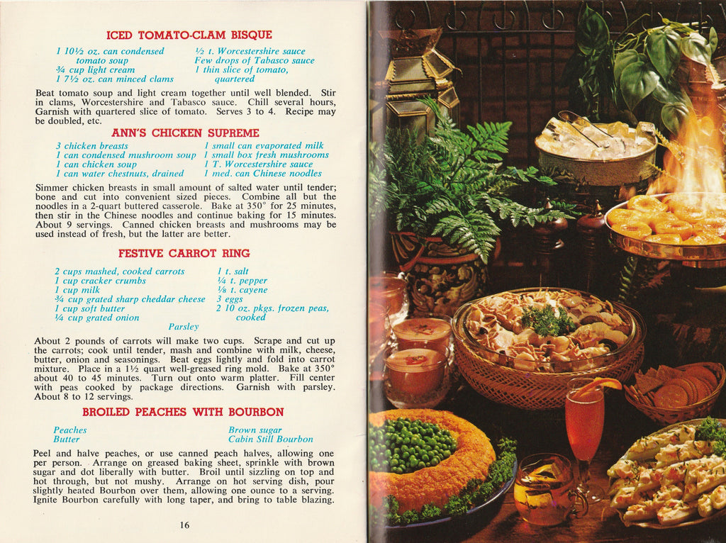 Welcome Neighbor Cabin Still Recipes - Margueritte M. Wright - Stitzel-Weller Distillery Kentucky Bourbon - Booklet, c. 1969 - Patio Party