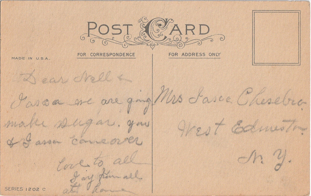 When Easter Comes I Hope You'll Find - Postcard, c. 1920s Back