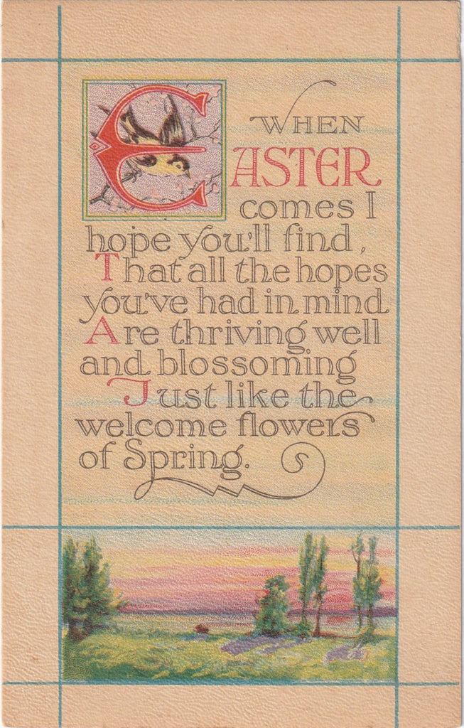 When Easter Comes I Hope You'll Find - Postcard, c. 1920s