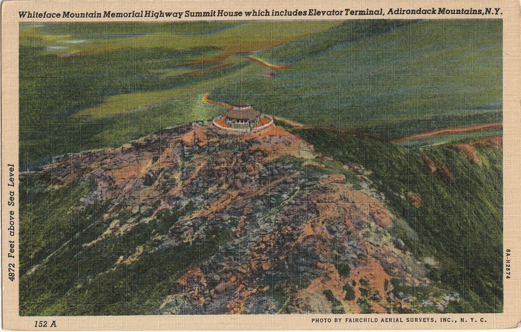 Whiteface Mountain Memorial Highway Summit House - Adirondack Mountains, NY - Postcard, c. 1930s