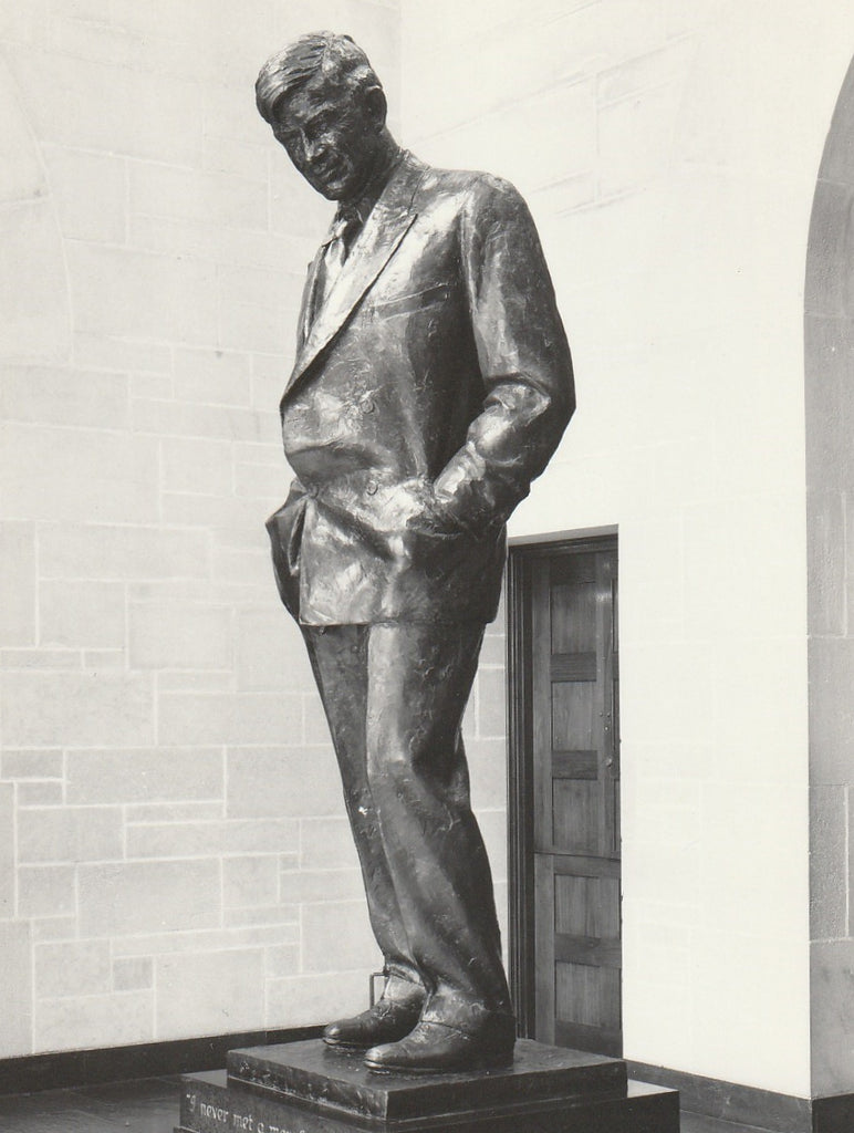 Will Rogers Memorial Statue - Claremore, Oklahoma - RPPC, c. 1940s