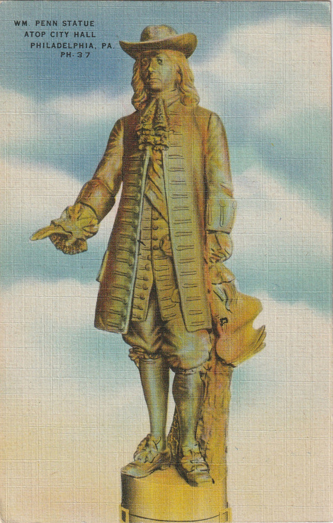 William Penn Statue Philadelphia PA Postcard