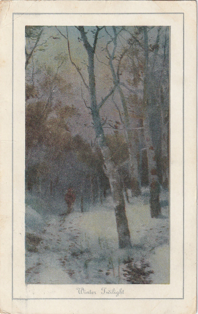 Winter Twilight Antique Postcard