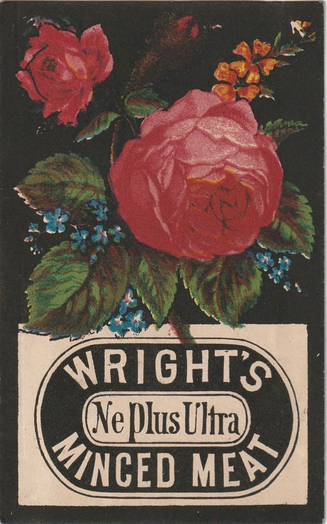 Wright's Ne Plus Ultra Minced Meat - Black Border - Trade Card, c. 1800s