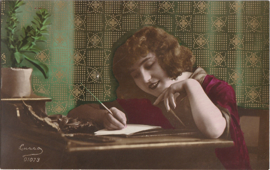 Writing Love Letters - RPPC, c. 1910s