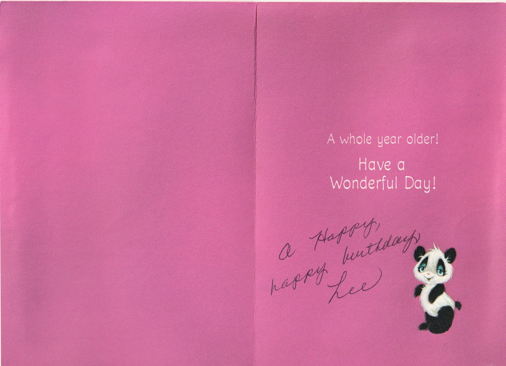 You're Charming, Sweet, Thoughtful, Lovable - Happy Birthday - Panda Pals Hallmark - Card, c. 1960s Inside