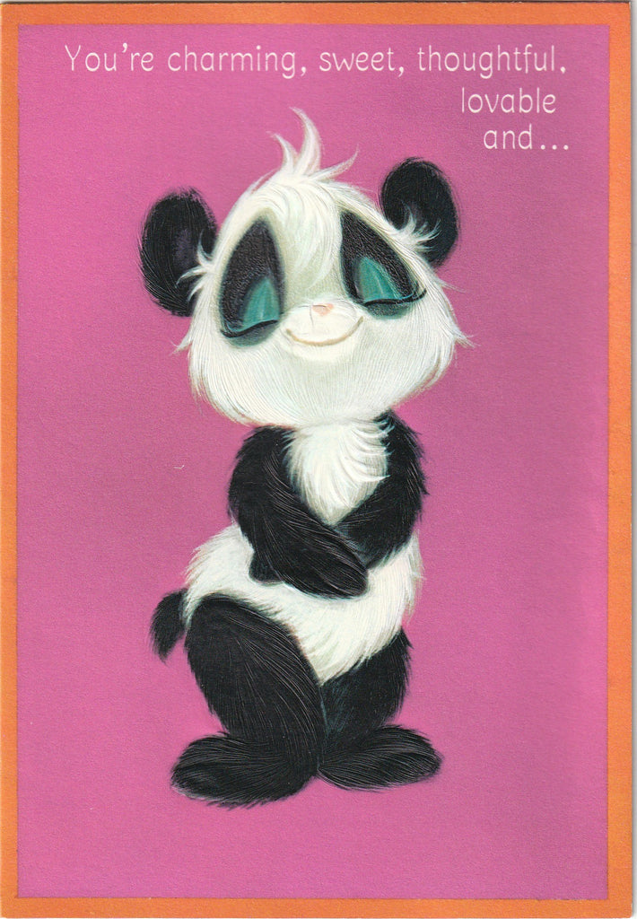You're Charming, Sweet, Thoughtful, Lovable - Happy Birthday - Panda Pals Hallmark - Card, c. 1960s