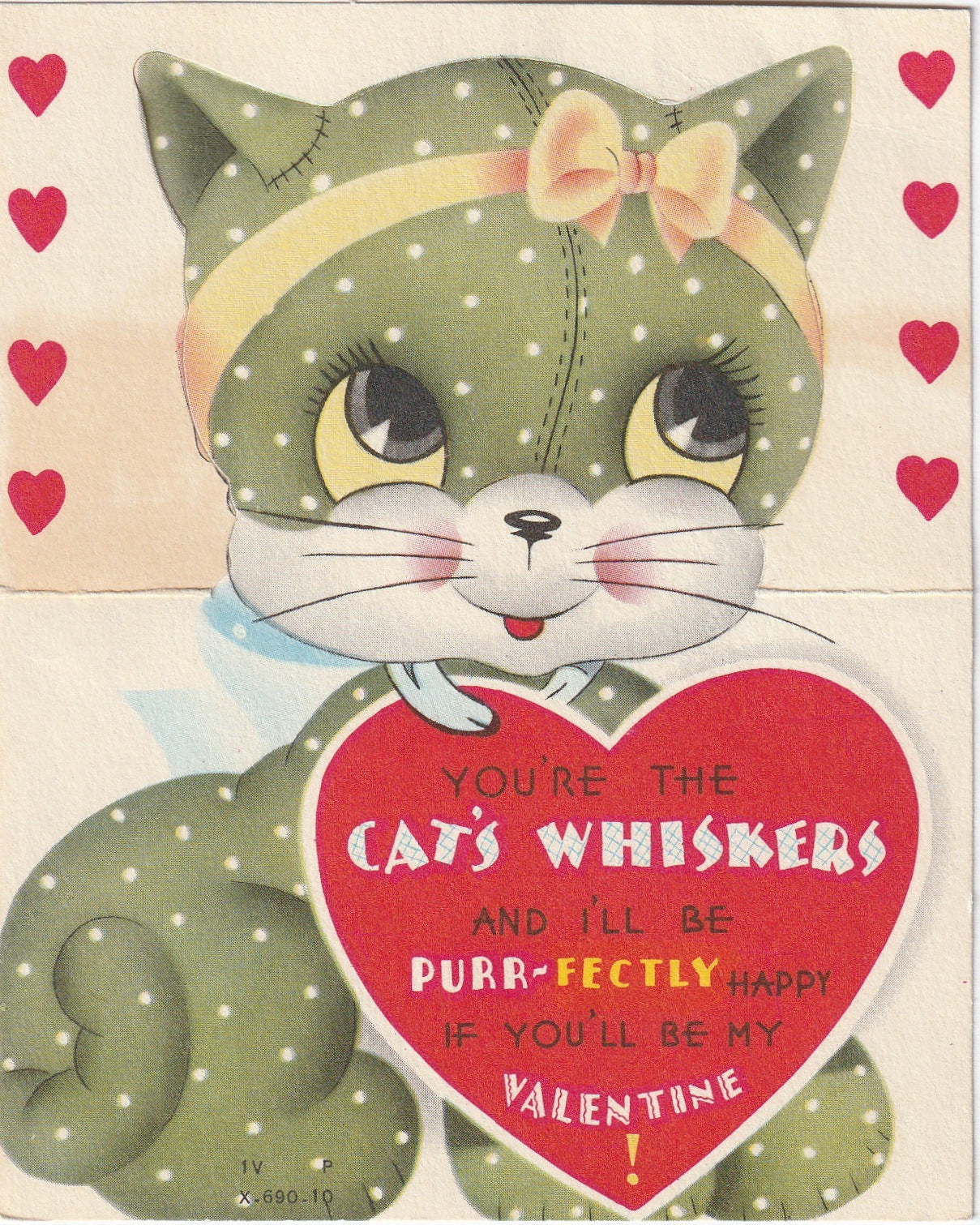 You're The Cat's Whiskers Valentine Card – Ephemera Obscura Collection