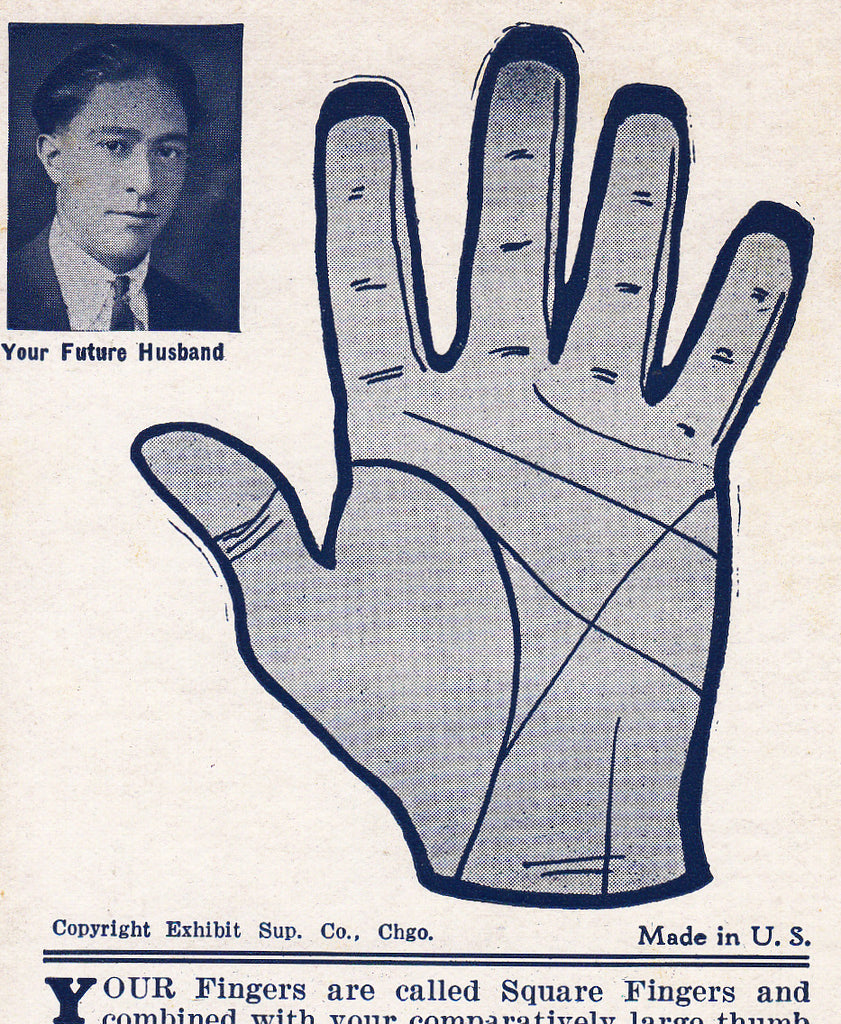 Your Future Husband Palmistry Arcade Card Close Up