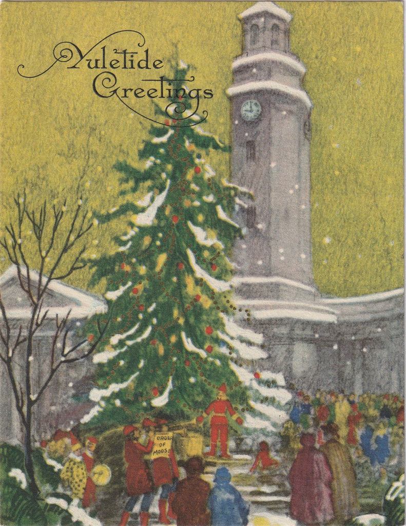 Yuletide Greetings - Loyal Order of Moose - Christmas Card, c 1930s