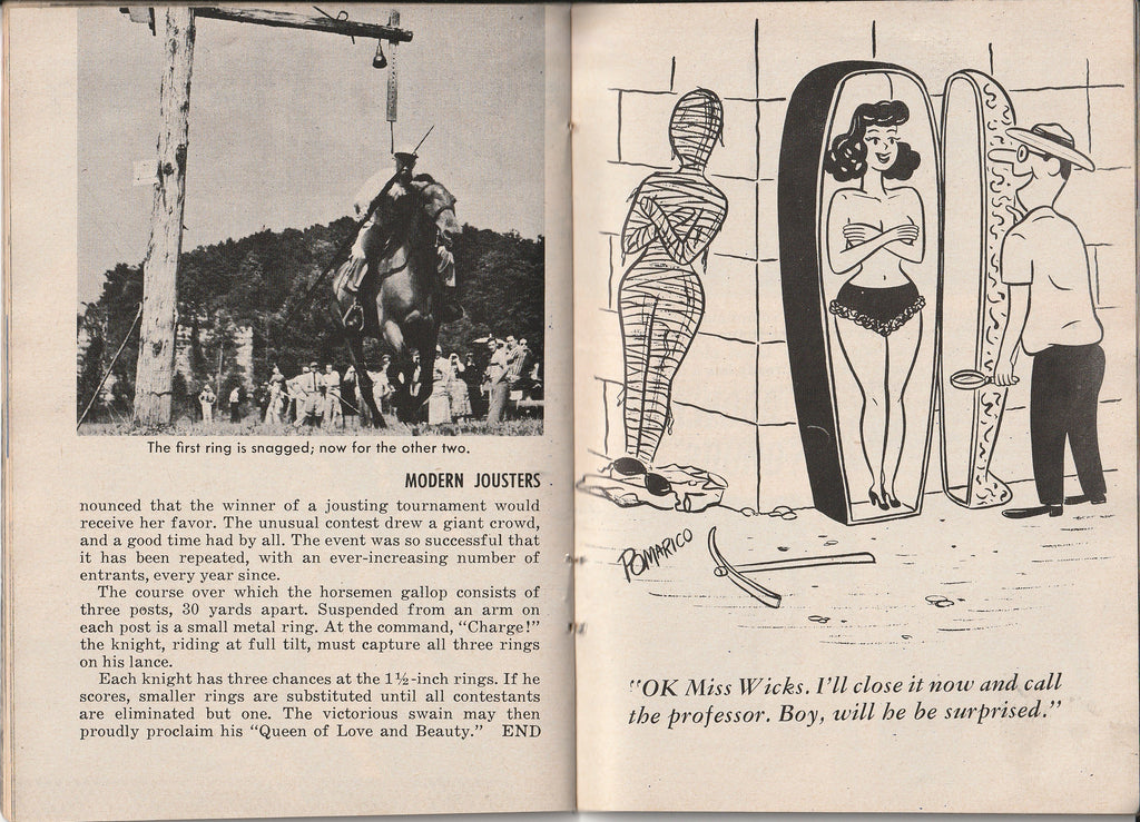 YOU Can Hit Uranium - Hot Rod Millionaire Briggs Cunningham - BOLD Magazine - September, 1954 - Pomarico Mummy Cartoon