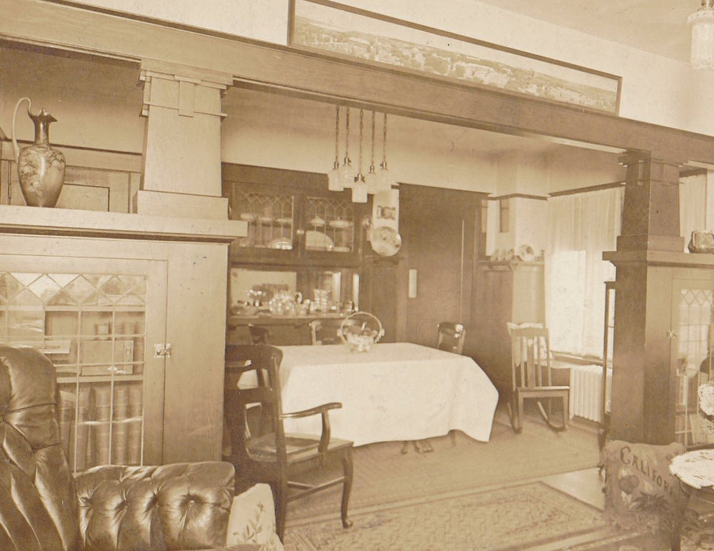 Sweet Home California- 1910s Antique Photograph- Edwardian Decor- House Interior- Found Photo- Vernacular- Sepia