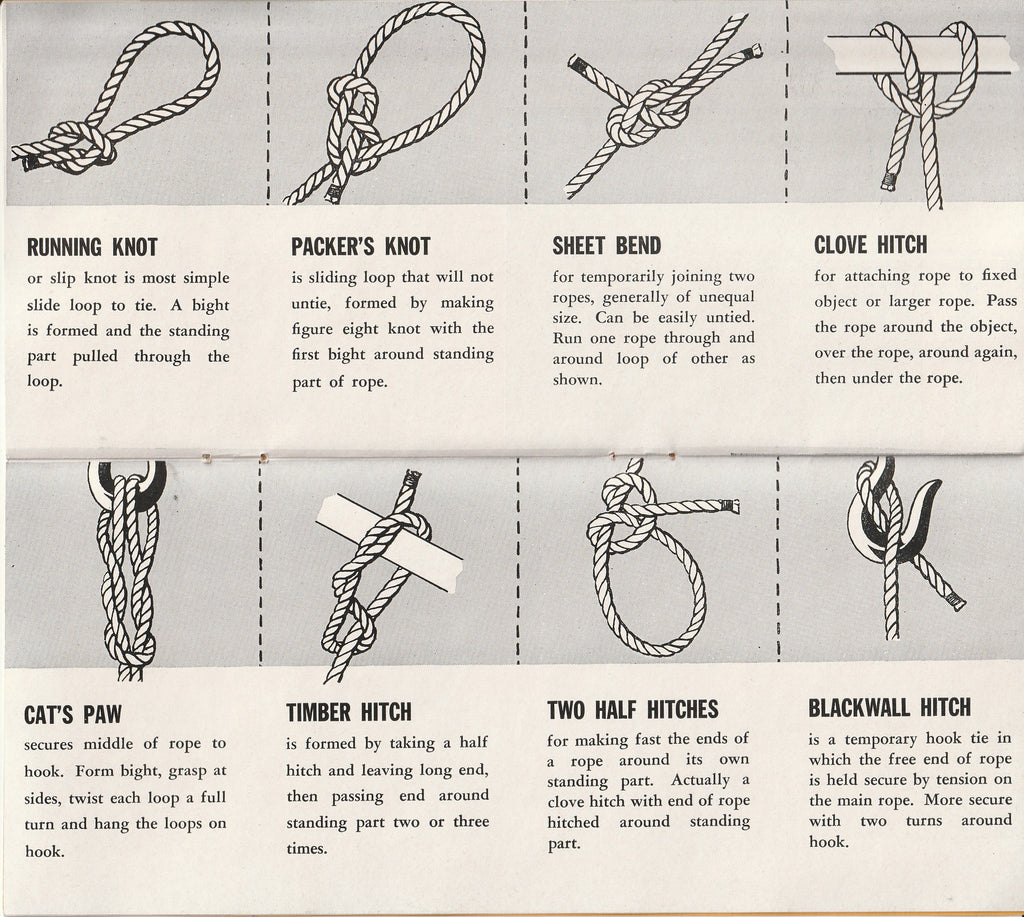 Making Rope Work For You - John Rauschenberger Co. - Booklet, c. 1950s - How To Tie Knots