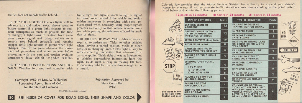 Facts for Colorado Drivers - Lacy L. Wilkinson - Booklet, c. 1960s Pg. 80