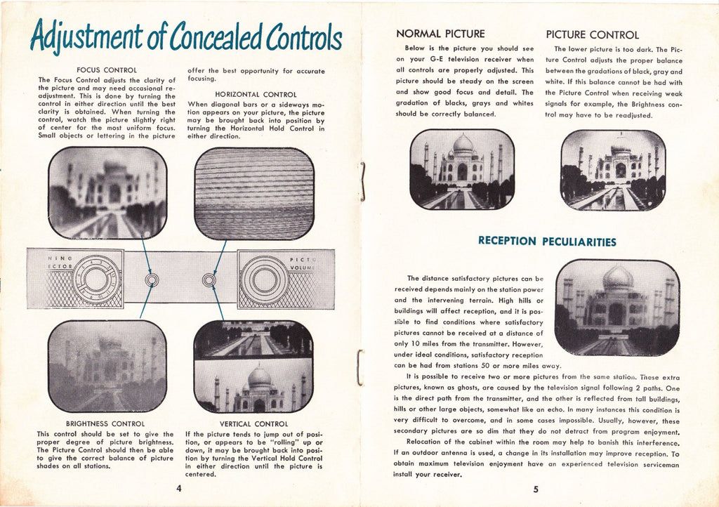 How To Operate Your New 12-Channel Television- 1950s Vintage Booklet- General Electric TV Manual- 50s Electronics- Home Decor Paper Ephemera