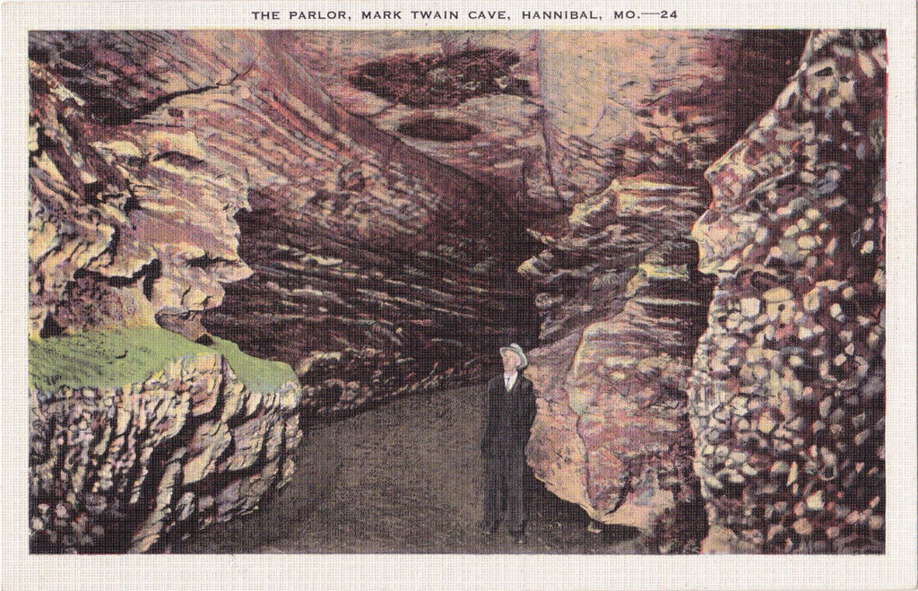 The Parlor- 1940s Vintage Postcard- Mark Twain Cave- Hannibal, Missouri- Underground Cavern- Souvenir View- E. C. Kropp