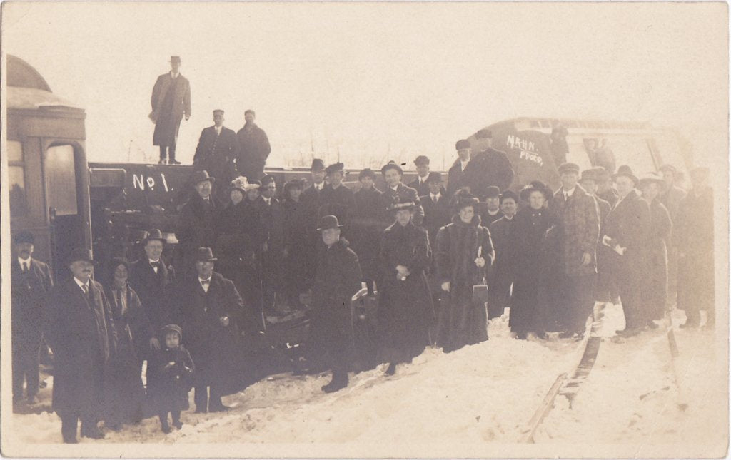 Train Derailment- 1910s Antique Photograph- Train Wreck- Accident- Edwardian Transportation- Real Photo Postcard- AZO RPPC