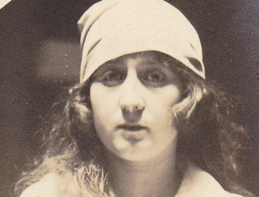 Dark Haired Beauty- 1910s Antique Photograph- Edwardian Woman- Found Photo- Real Photo Postcard- RPPC- Paper Ephemera