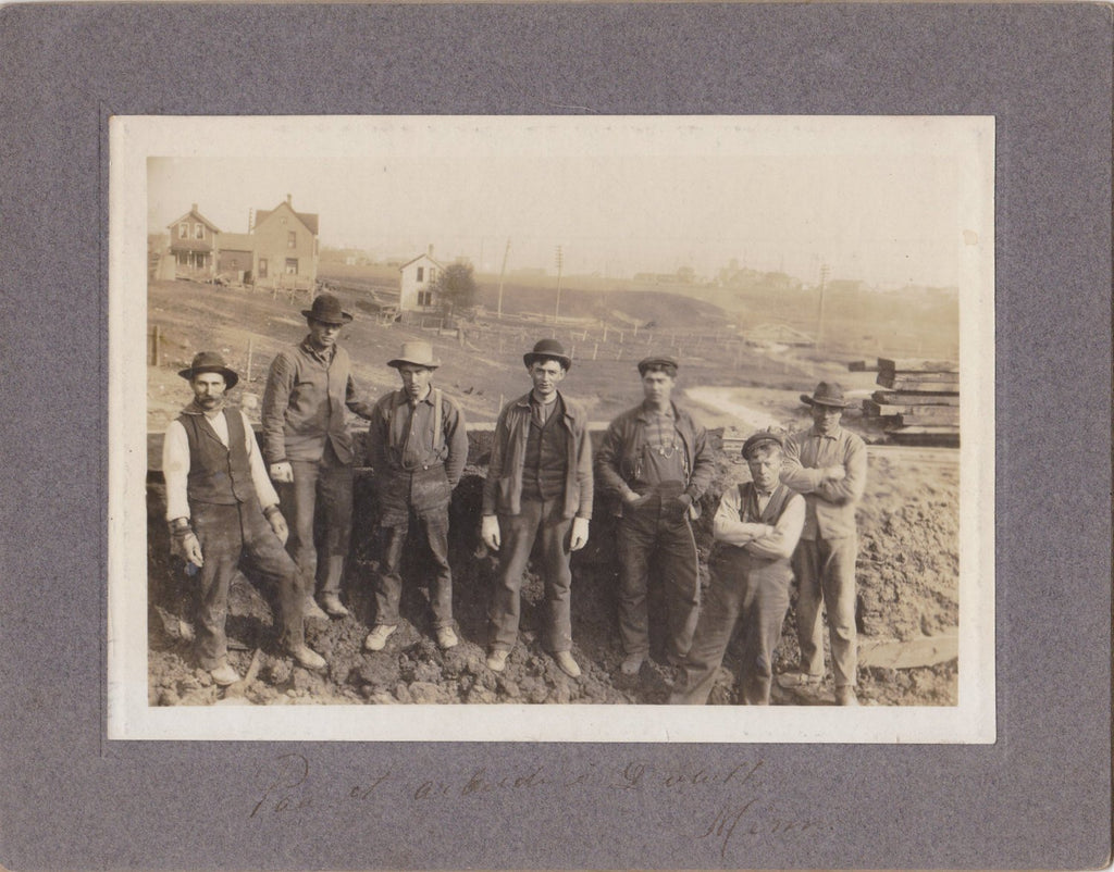 Duluth Roustabouts- 1910s Antique Photograph- Edwardian Laborers- Duluth, Minnesota- Cabinet Photo- Vernacular- Occupational- Paper Ephemera