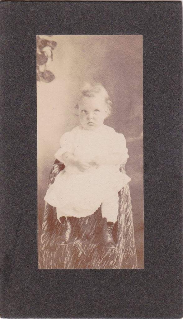 Cross Eyed Cuties- 1900s Antique Photographs- SET of 2- Edwardian Children- Brother Sister- Wilmington, Del- Cabinet Photos