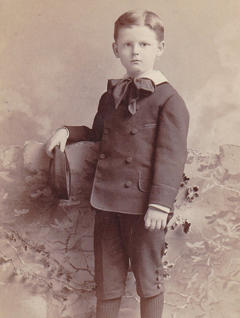 Victorian Schoolboy- 1800s Antique Photograph- Handsome Boy- Rockwood Portrait- 17 Union Square West, NY- Cabinet Photo- Paper Ephemera