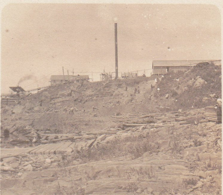 Lumber Mill- 1900s Antique Photograph- Turn of the Century- Industrial History- Real Photo Postcard- Kodak Velvet Green RPPC