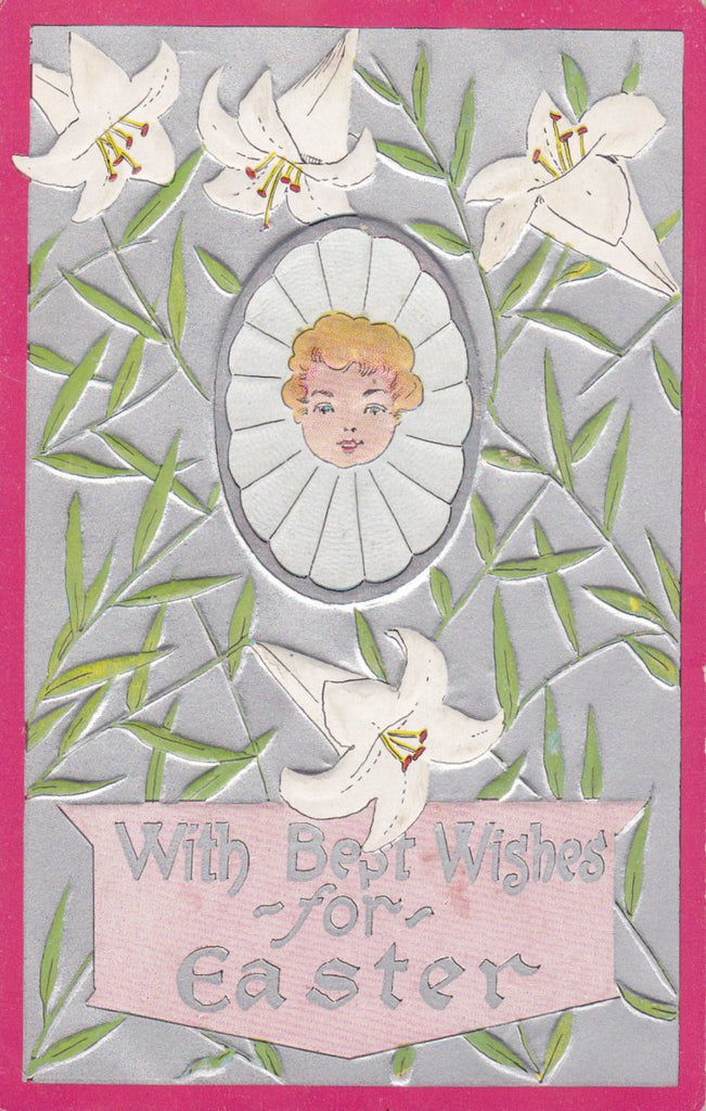 With Best Wishes for Easter- A.H. Postcard, c. 1900s