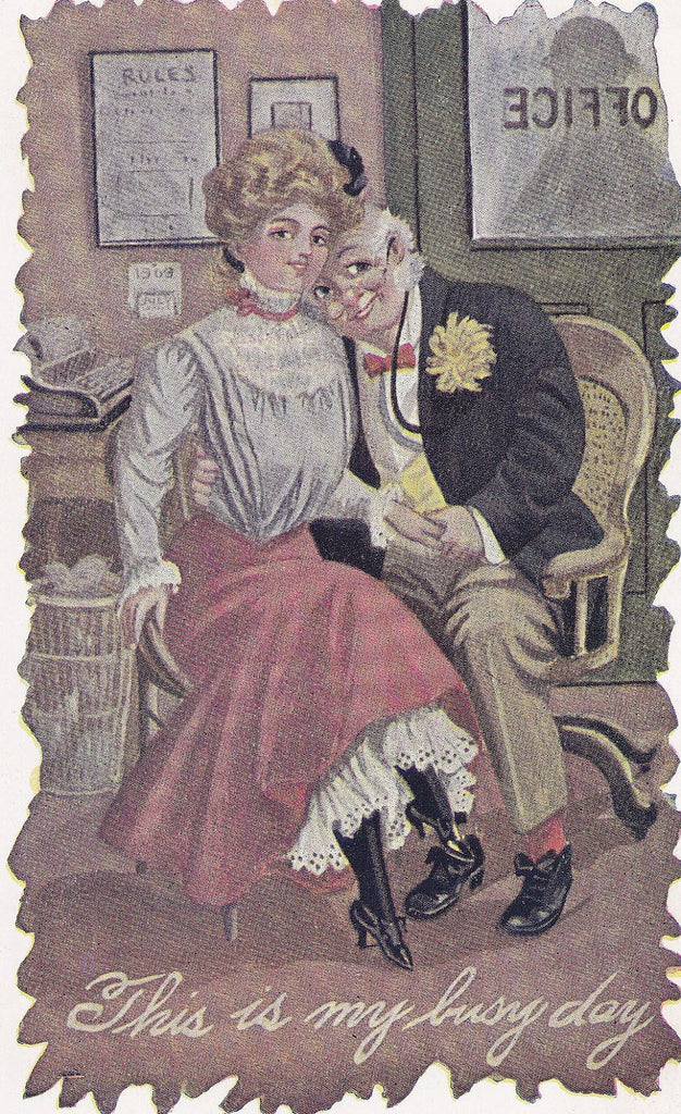This is My Busy Day- A. H. Co. - Postcard, c. 1910s Close Up