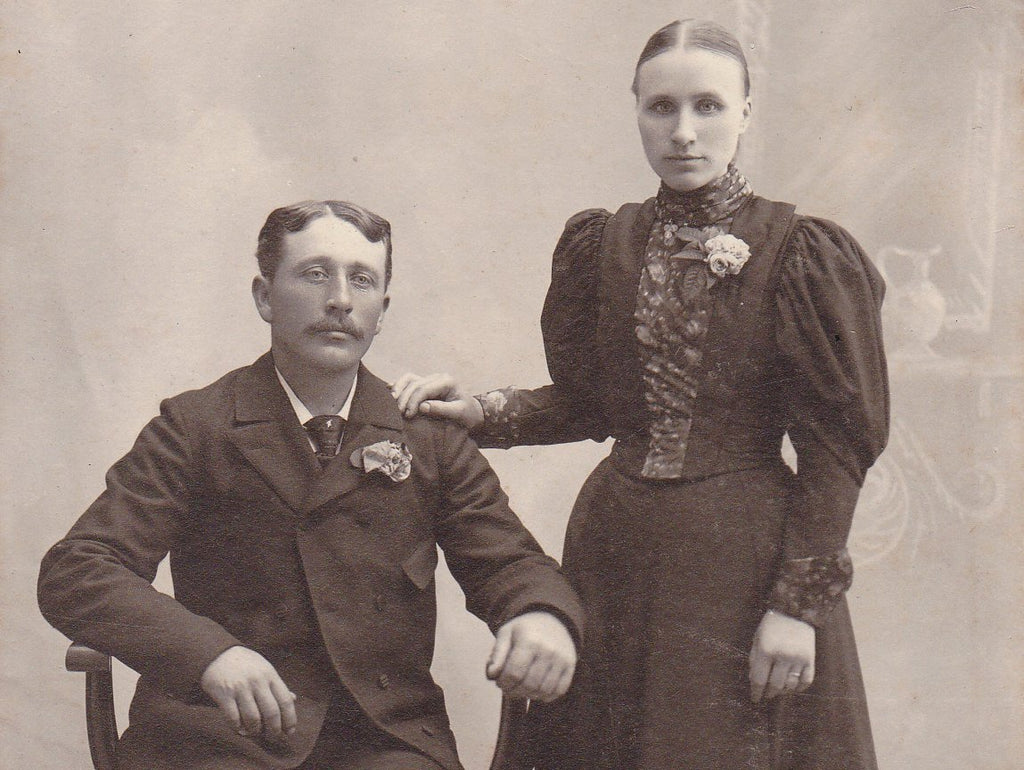 Victorian Seattleites- 1800s Antique Photograph- Seattle, Washington- 19th Century Couple- Cabinet Photo- Found Photo- Paper Ephemera