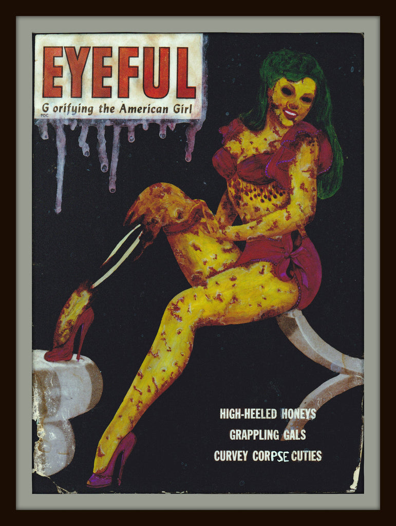Zombie Pin Up Art - Altered Vintage Eyeful Magazine Cover Giclee Print