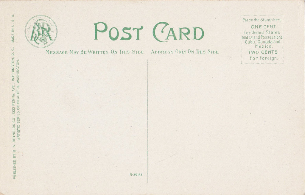 Martha Washington- 1920s Antique Postcard- The Stuart Portrait- Washington, DC- B S Reynolds- First Lady- President's Wife- Unused