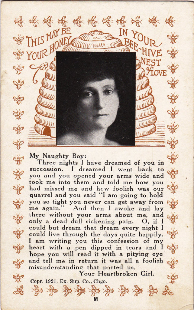 This May Be Your Honey- 1920s Antique Postcards- SET of 2-  Novelty Arcade Cards- Beehive Nest of Love- Fortune Telling
