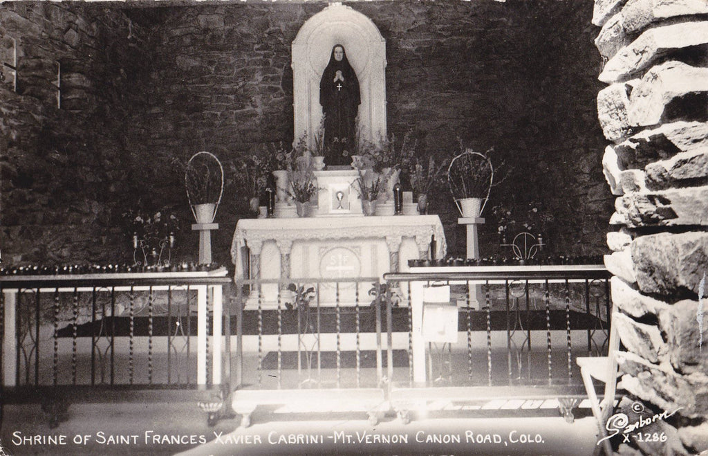 Shrine of Saint Francis Xavier Cabrini- 1940s Vintage Photograph- Mt Vernon, Colorado, Canon Road- Real Photo Postcard- Sanborn Kodak RPPC