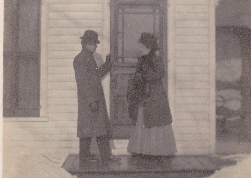 Home Sweet Home- 1900s Antique Photograph- New House- Edwardian Couple- House Warming- Found Photo- RPPC- Real Photo Postcard- Ephemera