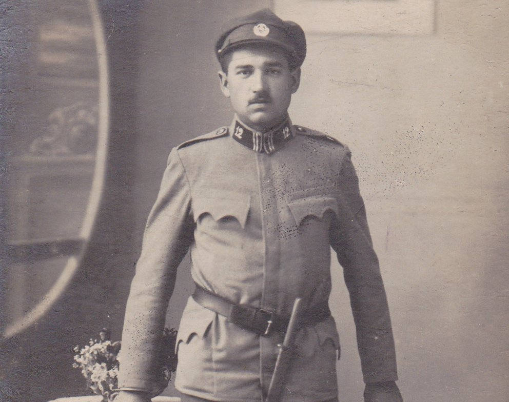 WWI Czech Soldier- 1910s Antique Photograph- Prague- World War- Military Uniform- Found Photo- Real Photo Postcard- RPPC