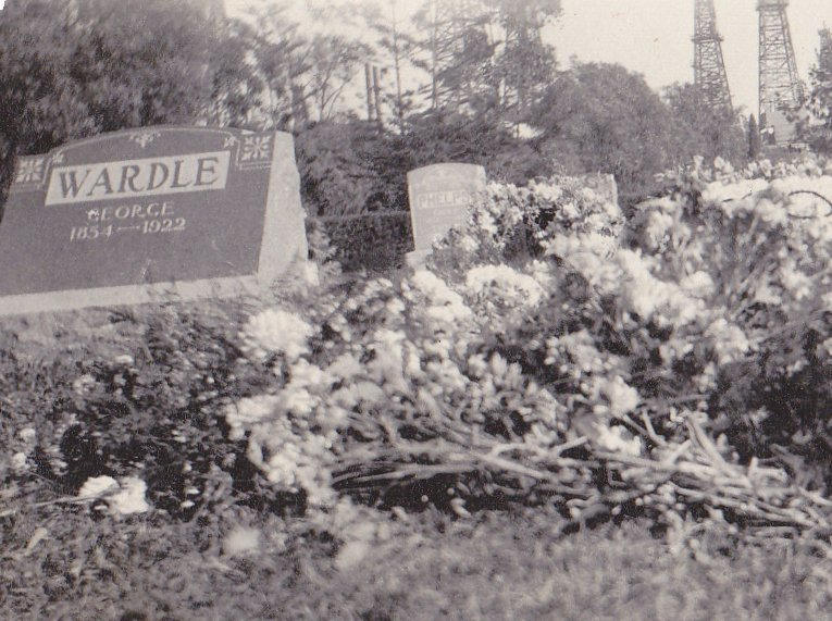 Father's Funeral Flowers- 1920s Antique Photograph- George Wardle- Sunnyside Cemetery- Long Beach, CA- Found Photo- Snapshot