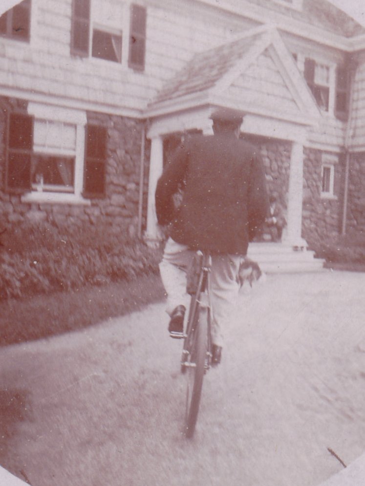Victorian Cyclist- 1800s Antique Photograph- Man on Bicycle- Early Eastman Kodak- Cabinet Photo- Found Photo- Vernacular- Paper Ephemera