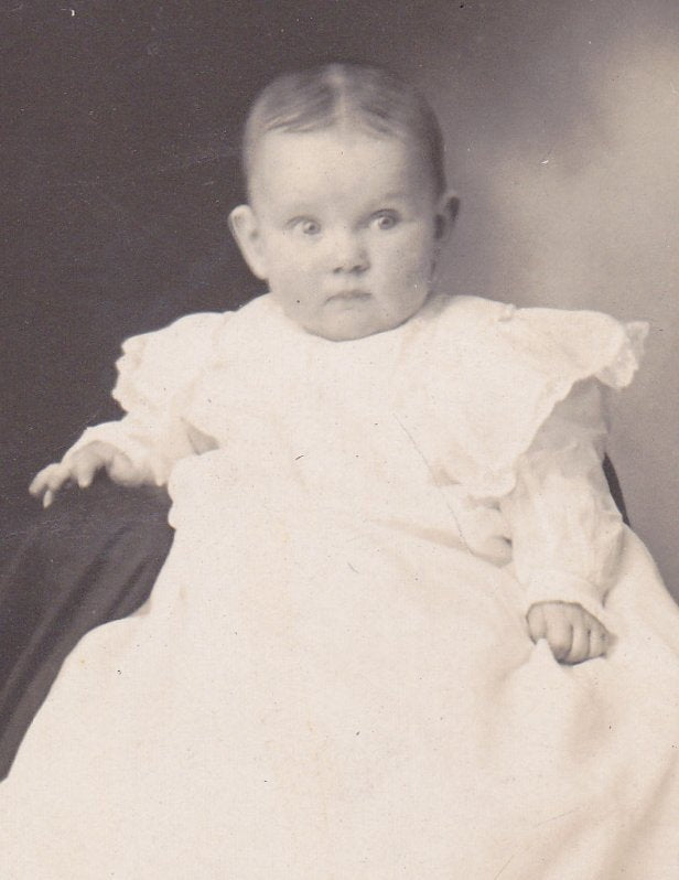 Christening Gown for Baby- 1910s Antique Photograph- Edwardian Infant- Found Photo- RPPC- Real Photo Postcard- Vernacular- Paper Ephemera