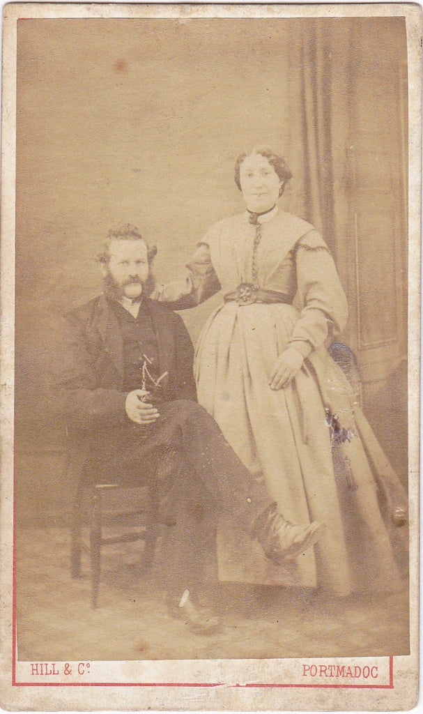 General Sir Frederick Roberts and Wife- 1800s Antique Photograph- SET of 2- Historical CDV- Raphael Tuck Chromo Portrait- Carte de Visite- Photographer Hill & Co.