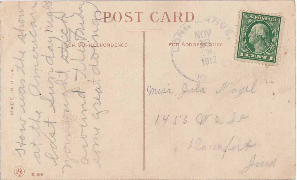 Those Who Hesitate Are Lost- 1910s Antique Postcard- DeWitt, Iowa- Samson Brothers- Edwardian Romance- Souvenir- Used