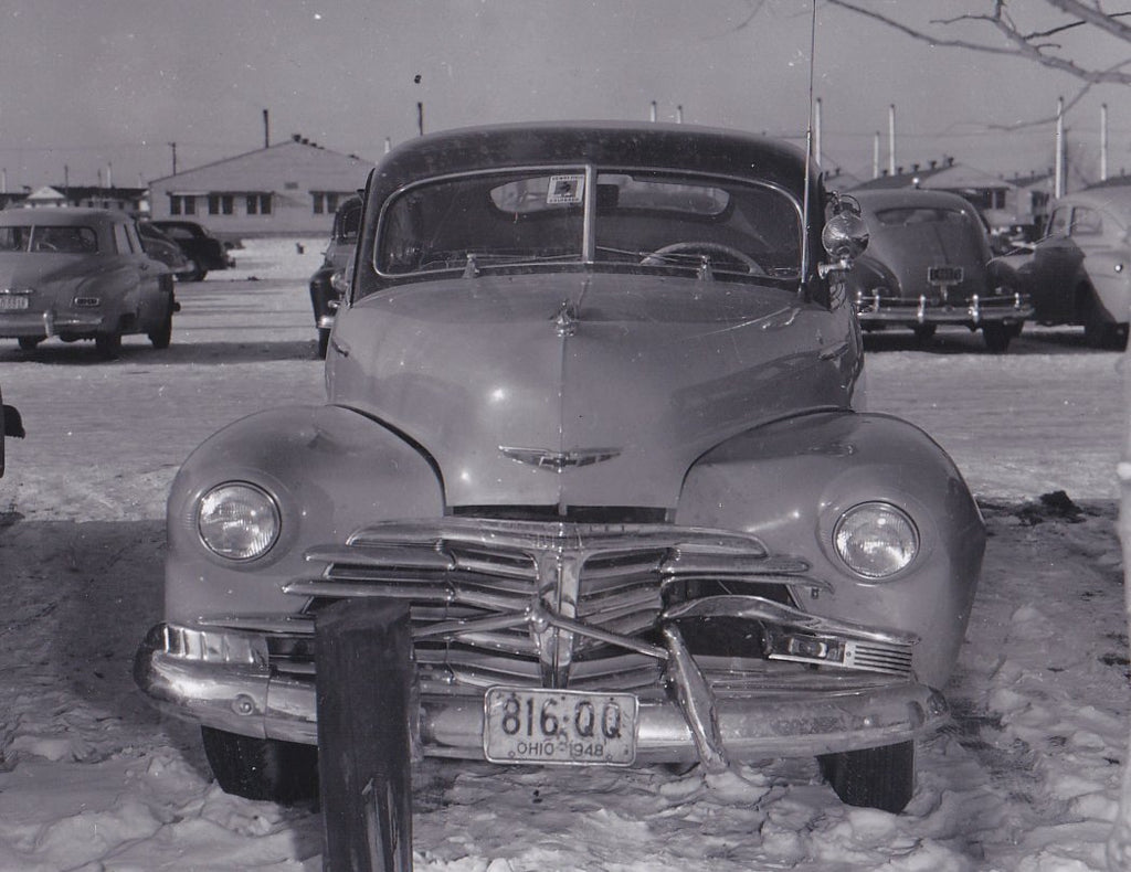 Fender Bender- 1950s Vintage Photograph- Chevrolet Fleetmaster- Car Accident- Ohio License Plate- Found Photo- Vernacular Snapshot
