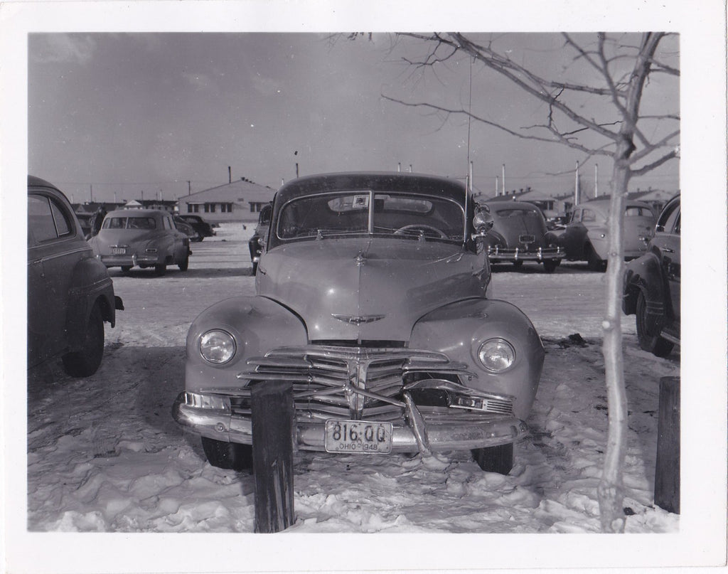 Fender Bender- 1950s Vintage Photograph- Chevrolet Fleetmaster- Car Accident- Ohio License Plate- Found Photo- Vernacular Snapshot