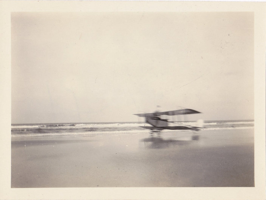 Biplane- 1920s Antique Photographs- SET of 2- Plane in the Sky- Found Photos- Vernacular- Snapshots- Paper Ephemera