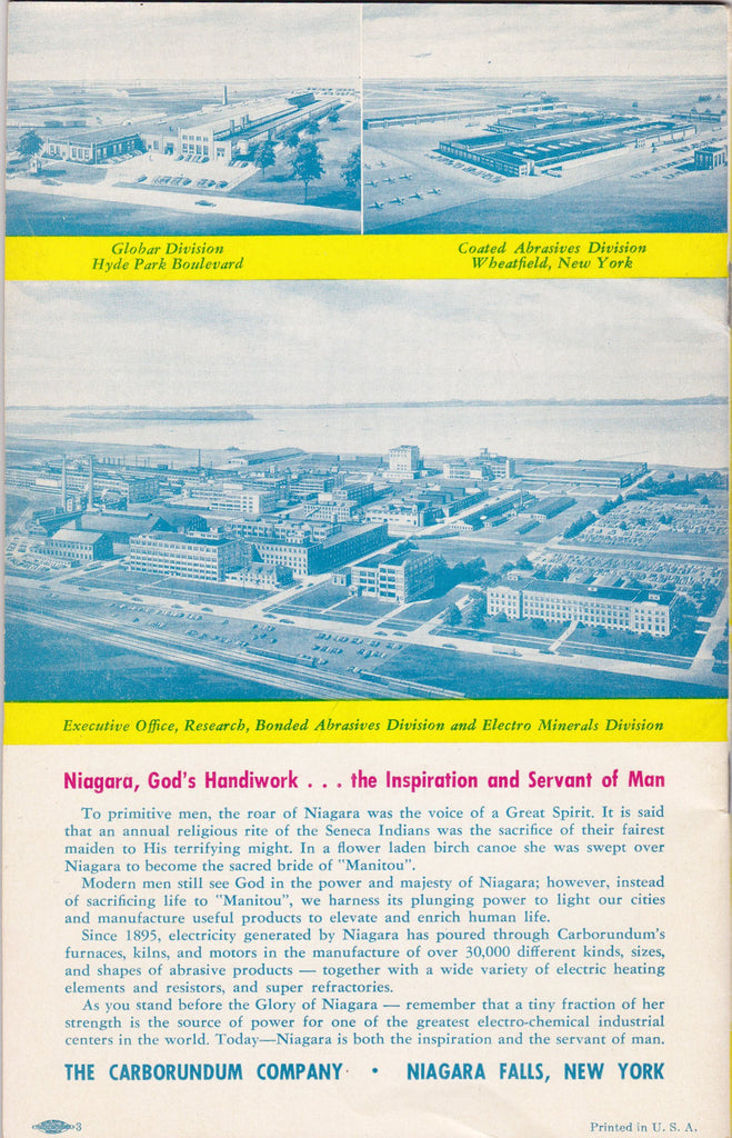 Immortal Niagara- 1950s Vintage Booklet- Complete Book Of Niagara- History Niagara Falls, NY- Souvenir Travel Guide- Paper Ephemera