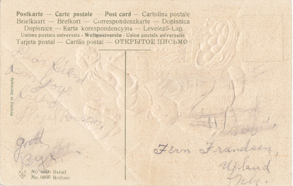 Easter Lambs- 1900s Antique Postcards- SET of 2- Dutch Girl- Wooden Shoes- Easter Morning- Sunrise- Edwardian Easter Art- Embossed- Used