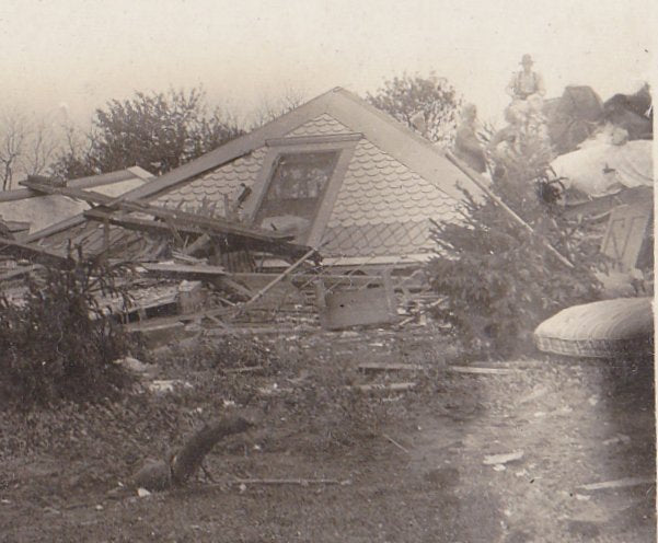 Where Burt Higgens Lived- 1910s Antique Photograph- Natural Disaster- Tornado Aftermath- AZO RPPC- Real Photo Postcard