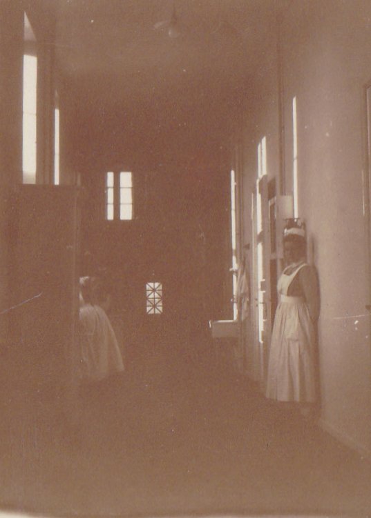Haunted Hospital- 1910s Antique Photograph- Edwardian Nurse- Creepy Old- Found Photo- Shadow Ghost- Interior- Vernacular Snapshot