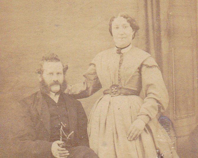 General Sir Frederick Roberts and Wife- 1800s Antique Photograph- SET of 2- Historical CDV- Raphael Tuck Chromo Portrait- Carte de Visite- Photographer Hill & Co.