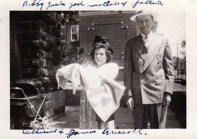 Bobby Joe's Godparents- 1940s Vintage Photograph- Little Person- Family Snapshot- Found Photo- Identified- Found Photo- Paper Ephemera